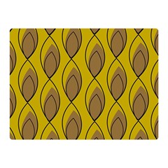 Yellow Brown Minimalist Leaves Double Sided Flano Blanket (mini) by ConteMonfreyShop