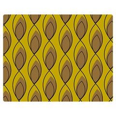 Yellow Brown Minimalist Leaves Double Sided Flano Blanket (medium) by ConteMonfreyShop