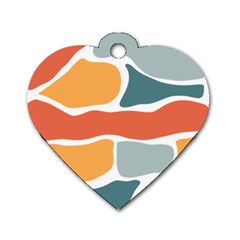 Geometric Bricks   Dog Tag Heart (two Sides)