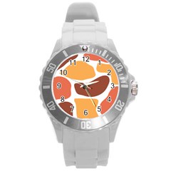 Geometric Pastel Bricks   Round Plastic Sport Watch (l) by ConteMonfreyShop