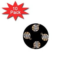 Gold Ornaments Black 1  Mini Magnet (10 Pack)  by TetiBright