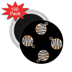 Gold Ornaments Black 2 25  Magnets (100 Pack)  by TetiBright