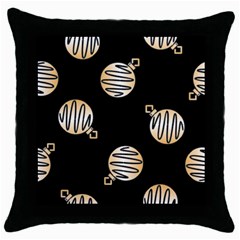 Gold Ornaments Black Throw Pillow Case (black) by TetiBright