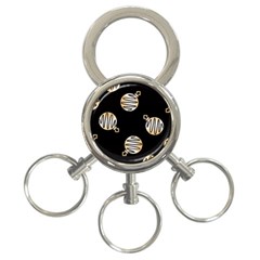 Gold Ornaments Black 3-ring Key Chain by TetiBright