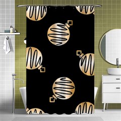 Gold Ornaments Black Shower Curtain 48  X 72  (small)  by TetiBright