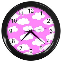 Purple Clouds   Wall Clock (black) by ConteMonfreyShop