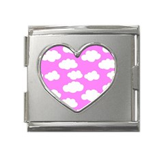 Purple Clouds   Mega Link Heart Italian Charm (18mm) by ConteMonfreyShop