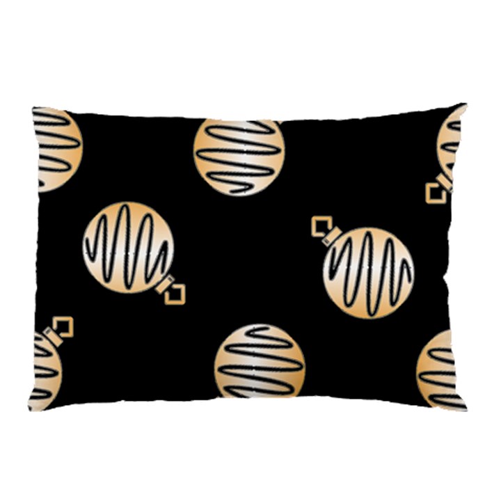 Gold Ornaments Black Pillow Case (Two Sides)