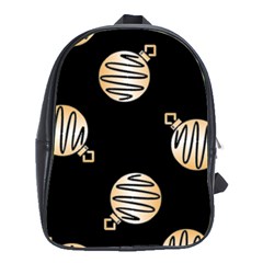 Gold Ornaments Black School Bag (xl) by TetiBright