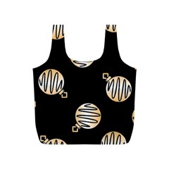 Gold Ornaments Black Full Print Recycle Bag (s) by TetiBright