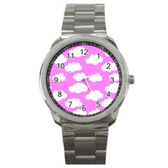 Purple Clouds   Sport Metal Watch