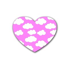 Purple Clouds   Rubber Coaster (heart) by ConteMonfreyShop