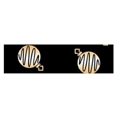 Gold Ornaments Black Oblong Satin Scarf (16  X 60 ) by TetiBright