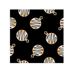 Gold Ornaments Black Square Satin Scarf (30  X 30 ) by TetiBright