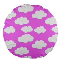 Purple Clouds   Large 18  Premium Round Cushion  by ConteMonfreyShop