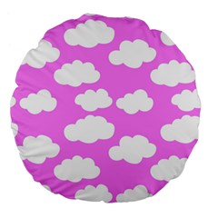 Purple Clouds   Large 18  Premium Flano Round Cushion  by ConteMonfreyShop