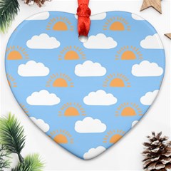 Sun And Clouds  Ornament (heart)