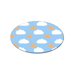 Sun And Clouds  Sticker Oval (100 Pack)