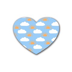 Sun And Clouds  Rubber Coaster (heart)