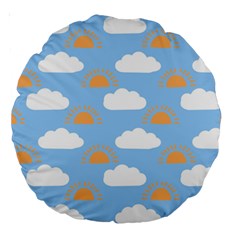 Sun And Clouds  Large 18  Premium Round Cushion  by ConteMonfreyShop