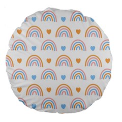 Rainbow Pattern   Large 18  Premium Round Cushion  by ConteMonfreyShop