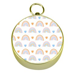 Rainbow Pattern   Gold Compass by ConteMonfreyShop