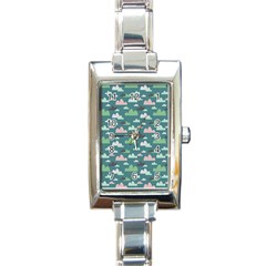 Llama Clouds   Rectangle Italian Charm Watch by ConteMonfreyShop