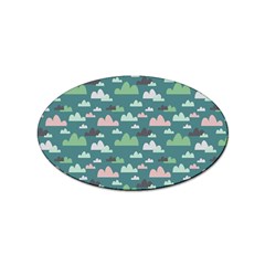 Llama Clouds   Sticker Oval (10 Pack) by ConteMonfreyShop