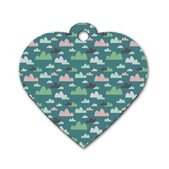 Llama Clouds   Dog Tag Heart (one Side) by ConteMonfreyShop