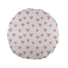 Small Cute Hearts   Standard 15  Premium Flano Round Cushion  by ConteMonfreyShop