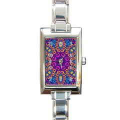 Mandala Fishes Rectangle Italian Charm Watch by ConteMonfreyShop