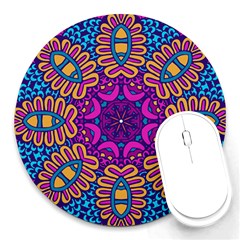 Mandala Fishes Round Mousepad by ConteMonfreyShop