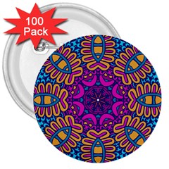 Mandala Fishes 3  Button (100 Pack)