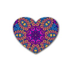 Mandala Fishes Rubber Coaster (heart) by ConteMonfreyShop