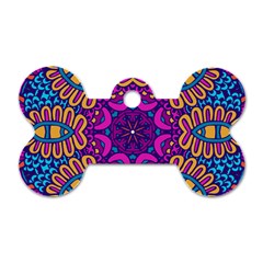 Mandala Fishes Dog Tag Bone (two Sides)