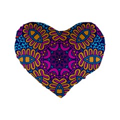 Mandala Fishes Standard 16  Premium Heart Shape Cushion 