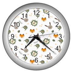 Rabbit, Lions And Nuts   Wall Clock (silver) by ConteMonfreyShop