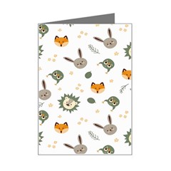 Rabbit, Lions And Nuts   Mini Greeting Card by ConteMonfreyShop