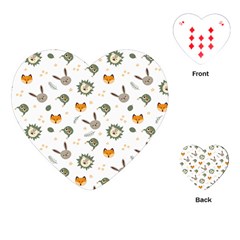 Rabbit, Lions And Nuts   Playing Cards Single Design (heart) by ConteMonfreyShop