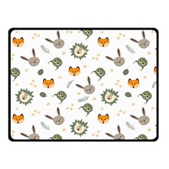 Rabbit, Lions And Nuts   Fleece Blanket (small) by ConteMonfreyShop