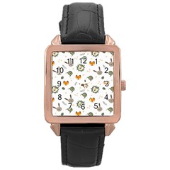 Rabbit, Lions And Nuts   Rose Gold Leather Watch  by ConteMonfreyShop