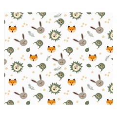 Rabbit, Lions And Nuts   Double Sided Flano Blanket (small) by ConteMonfreyShop