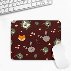 Rabbits, Owls And Cute Little Porcupines  Small Mousepad by ConteMonfreyShop