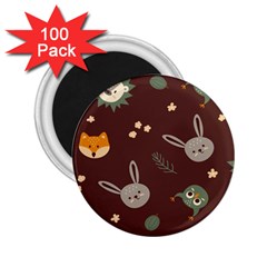 Rabbits, Owls And Cute Little Porcupines  2 25  Magnet (100 Pack)  by ConteMonfreyShop