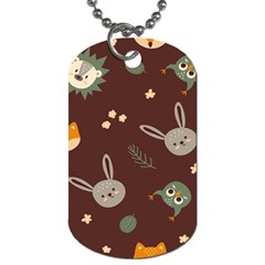 Rabbits, Owls And Cute Little Porcupines  Dog Tag (one Side) by ConteMonfreyShop