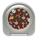 Rabbits, Owls And Cute Little Porcupines  Travel Alarm Clock Front