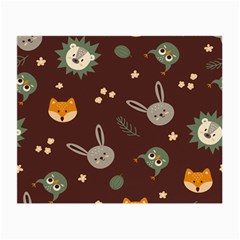 Rabbits, Owls And Cute Little Porcupines  Small Glasses Cloth (2 Sides) by ConteMonfreyShop