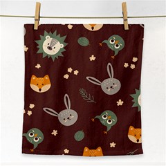 Rabbits, Owls And Cute Little Porcupines  Face Towel by ConteMonfreyShop