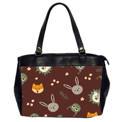 Rabbits, Owls And Cute Little Porcupines  Oversize Office Handbag (2 Sides) by ConteMonfreyShop