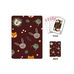 Rabbits, Owls And Cute Little Porcupines  Playing Cards Single Design (mini) by ConteMonfreyShop